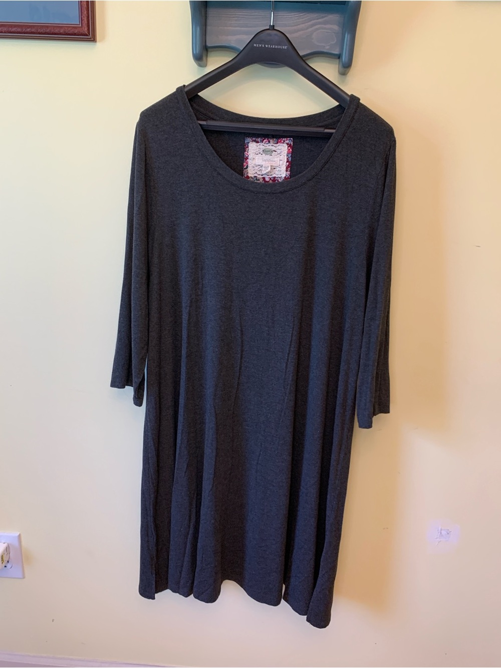 Cupio Charcoal Scoop Neck Tunic